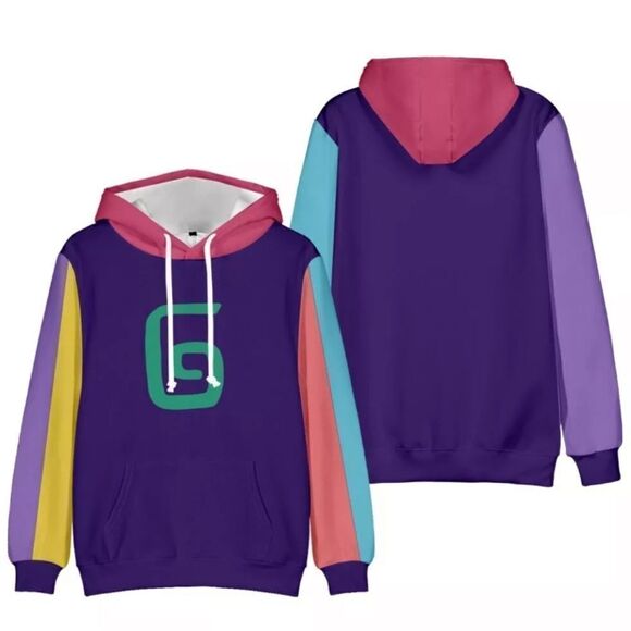 Karl Jacobs Enchantment Multicolor Colorblocked Long Sleeve Pullover Hoodie 3X - Picture 2 of 4